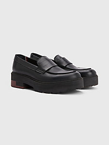 black tommy hilfiger collection crest loafers for men tommy hilfiger