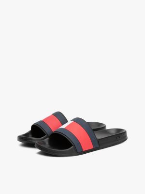 multi flag strap pool slides for men tommy hilfiger