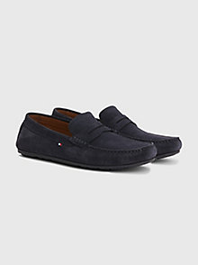 blue casual suede driver shoes for men tommy hilfiger