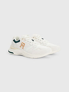white th monogram suede trainers for men tommy hilfiger
