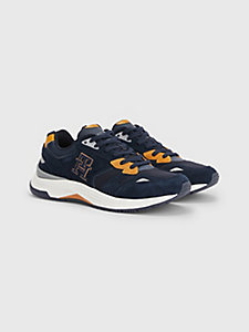 blue th monogram running trainers for men tommy hilfiger
