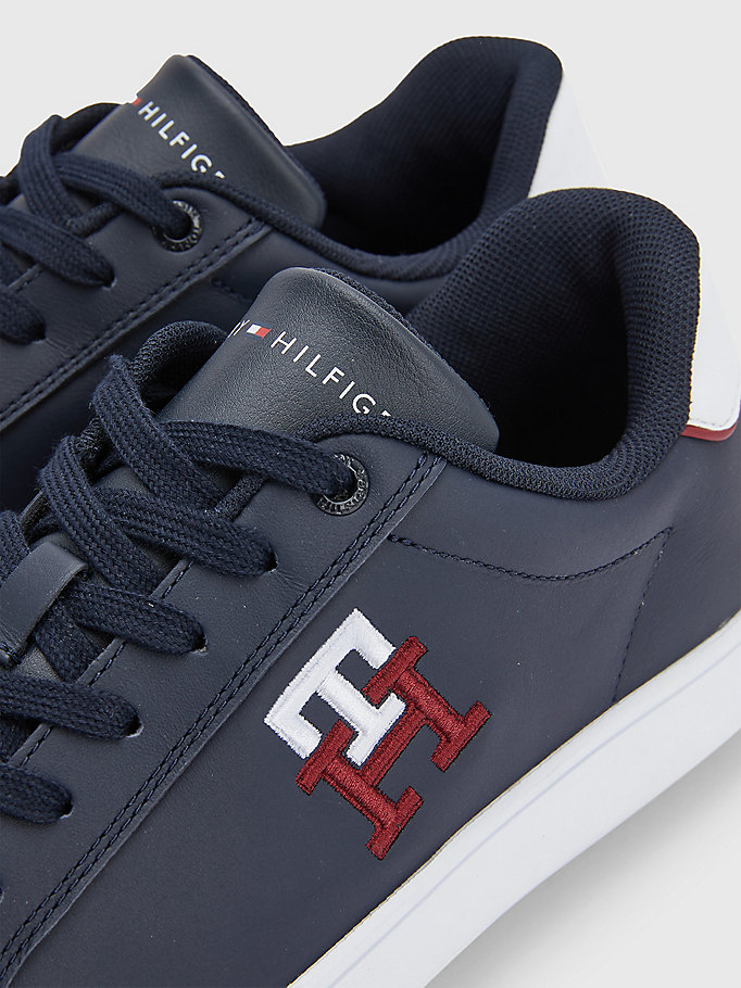 TH Monogram Embroidery Leather Trainers
