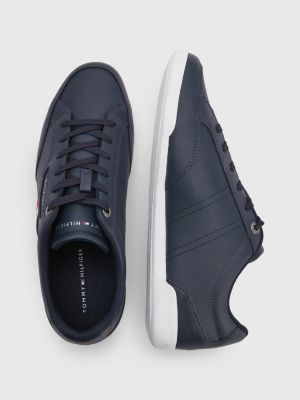 marathon Thuisland Flash Classics leren sneaker met cupsole en webbing | BLAUW | Tommy Hilfiger