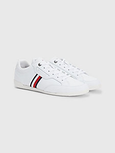white classics signature detail trainers for men tommy hilfiger