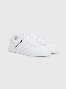 white lightweight signature tape trainers for men tommy hilfiger