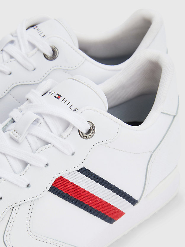 WHITE Iconic Signature Tape Trainers for men TOMMY HILFIGER