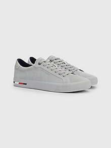 grey th modern suede trainers for men tommy hilfiger