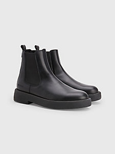 black leather chelsea boots for men tommy hilfiger