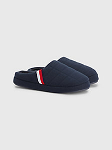 blue signature tape home slippers for men tommy hilfiger
