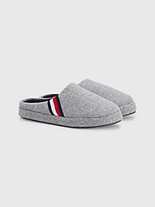 grey signature tape home slippers for men tommy hilfiger