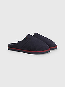 blue colour-blocked sole home slippers for men tommy hilfiger