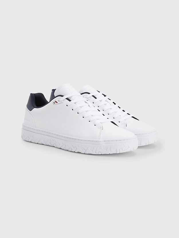 WHITE TH Modern Iconic Leather Trainers for men TOMMY HILFIGER