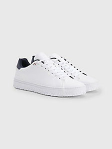 sneakers th modern iconic in pelle bianco da uomo tommy hilfiger