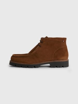 Suede Chukka Cleat Moccasin Boots BROWN Tommy Hilfiger