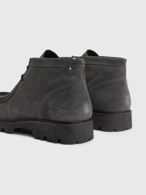 Suede Chukka Cleat Moccasin Boots GREY Tommy Hilfiger