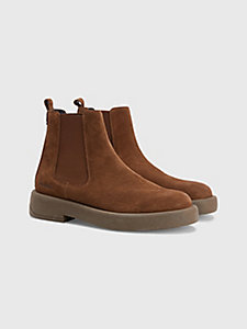 brown suede chelsea boot for men tommy hilfiger