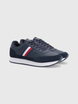 Signature Leather Trainers | BLUE | Tommy Hilfiger