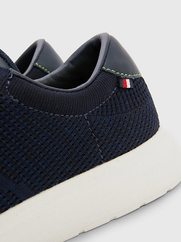 blue knit lace-up hybrid trainers for men tommy hilfiger
