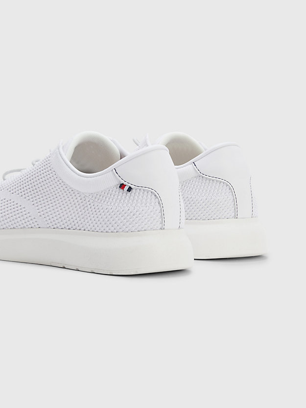 WHITE Knit Lace-Up Hybrid Trainers for men TOMMY HILFIGER