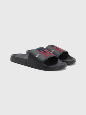 Embroidery Pool Slides BLACK Tommy Hilfiger
