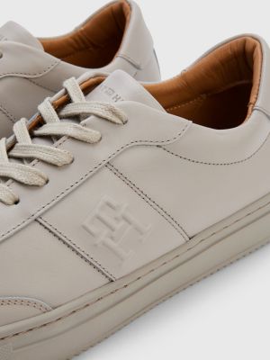 Tommy jeans embossed leather on sale trainers