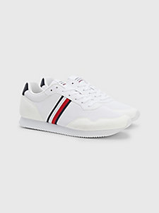 white signature tape runner trainers for men tommy hilfiger