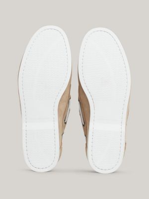 Suede Flag Boat Shoes Beige Tommy Hilfiger