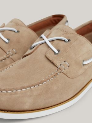 Suede Flag Boat Shoes Beige Tommy Hilfiger
