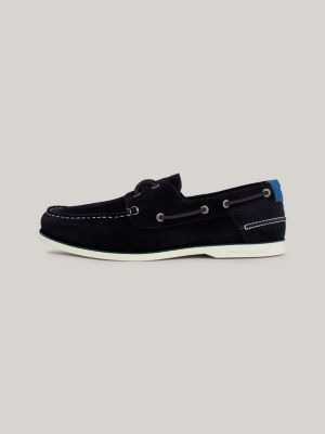 Suede Flag Boat Shoes | Blue | Tommy Hilfiger