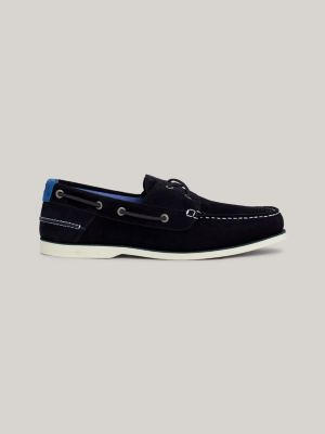 Suede Flag Boat Shoes Blue Tommy Hilfiger