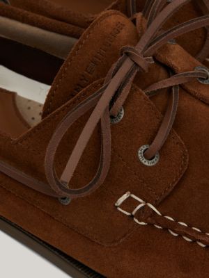 Suede Flag Boat Shoes Brown Tommy Hilfiger
