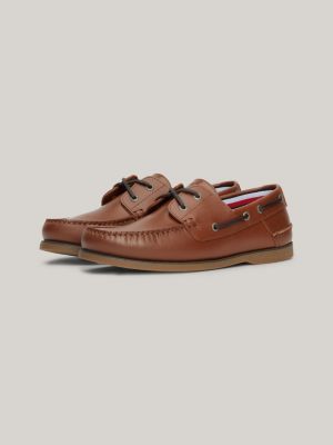 brown bootsschuh aus leder für herren - tommy hilfiger