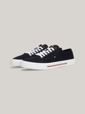 hoed Ruimteschip Vruchtbaar Canvas sneaker met signature-details | BLAUW | Tommy Hilfiger