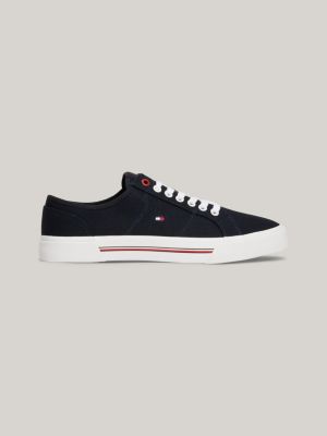 Allergisch vezel markering Canvas sneaker met signature-details | BLAUW | Tommy Hilfiger