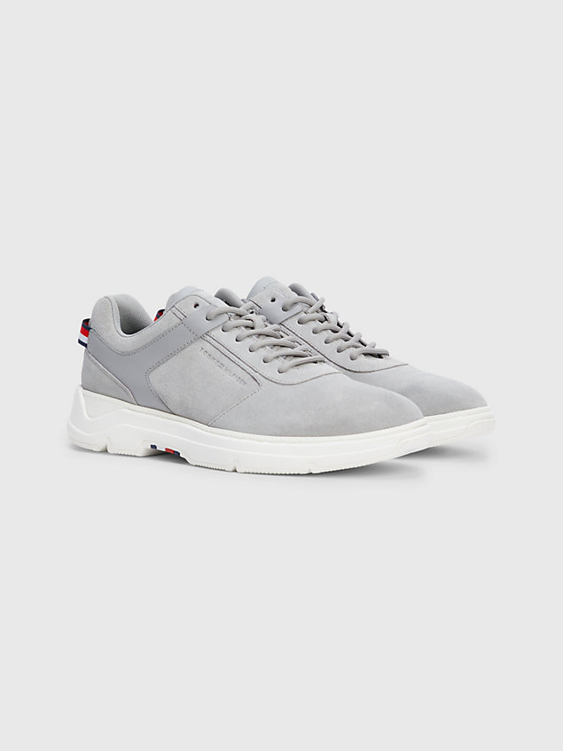 grey suede hybrid shoes for men tommy hilfiger