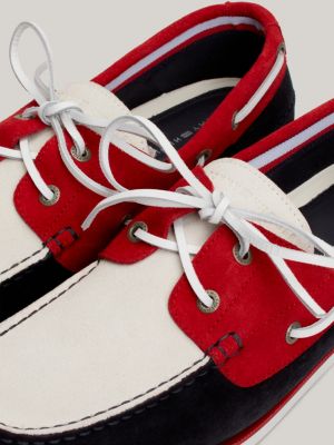 Suede ColourBlocked Boat Shoes Blue Tommy Hilfiger