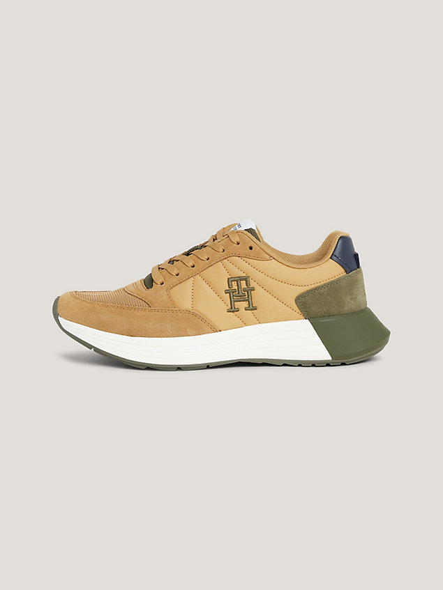 khaki classics elevated runner trainers for men tommy hilfiger