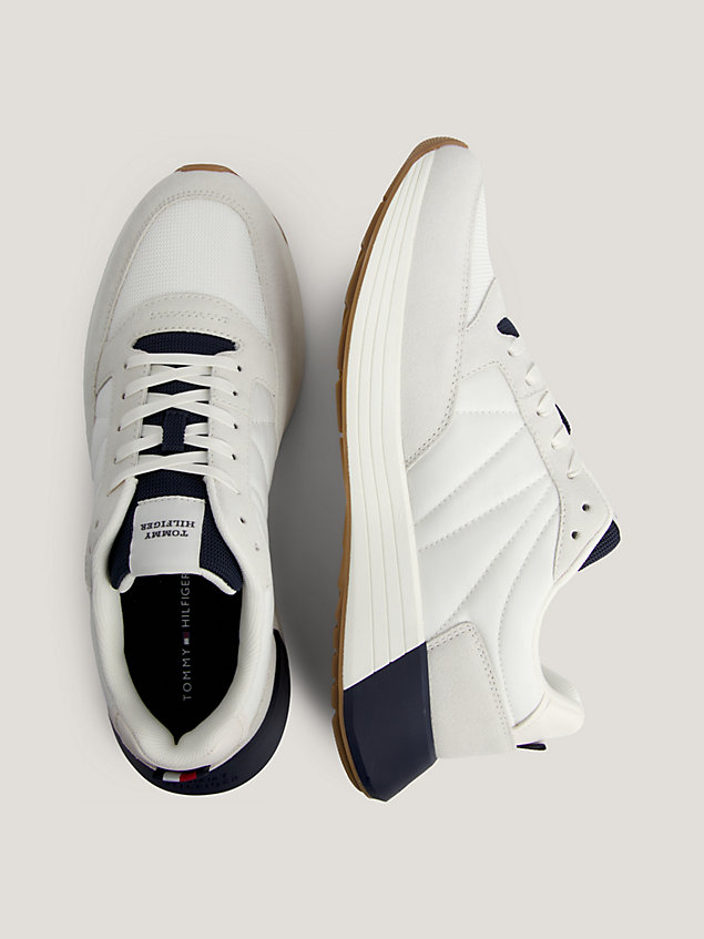 white classics elevated runner trainers for men tommy hilfiger