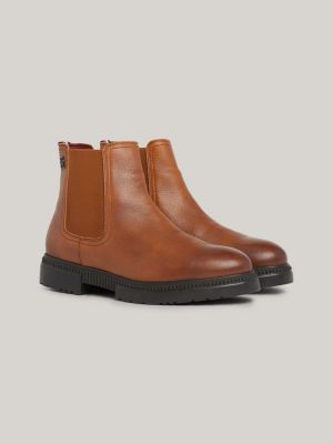 TH Comfort Water Repellent Leather Cleated Boots Brown Tommy