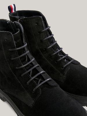 Black short outlet boots with laces