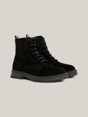 Suede Lace Up Ankle Boots Black Tommy Hilfiger