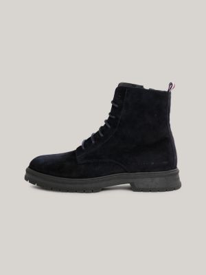 Suede Lace Up Ankle Boots Blue Tommy Hilfiger