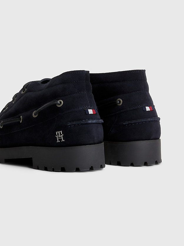 Classics Suede Lace-Up Boat Boots | Blue | Tommy Hilfiger