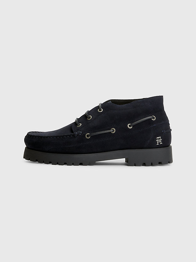 Classics Suede Lace-Up Boat Boots | BLUE | Tommy Hilfiger