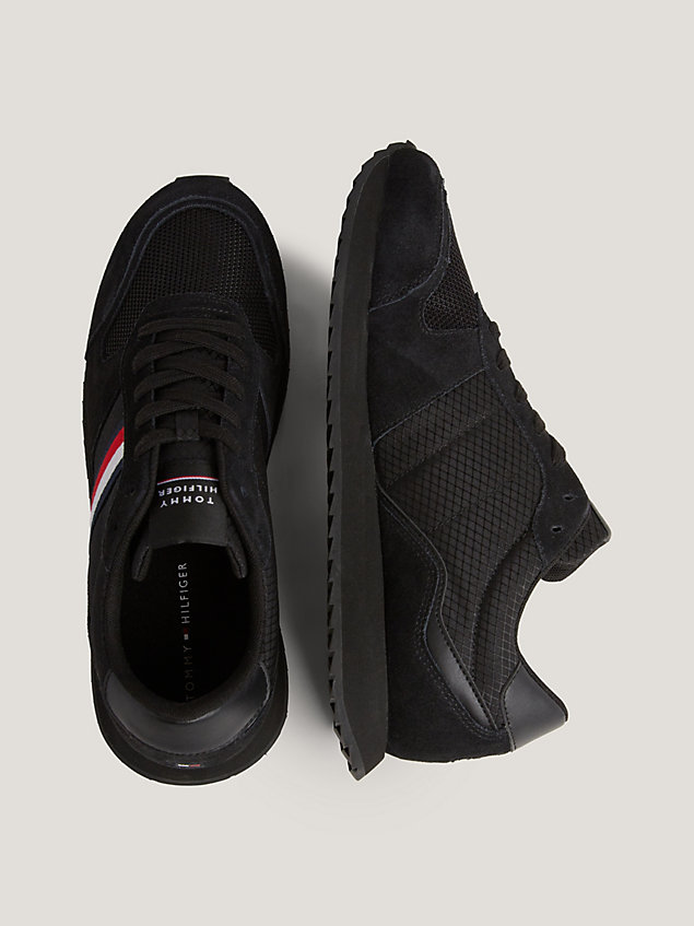 black signature tape running trainers for men tommy hilfiger
