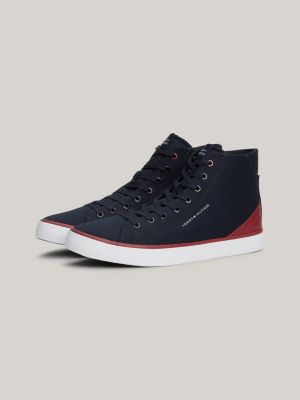 blue high-top sneaker aus canvas für herren - tommy hilfiger