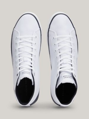 Tommy hilfiger white high cleated best sale sneaker trainers