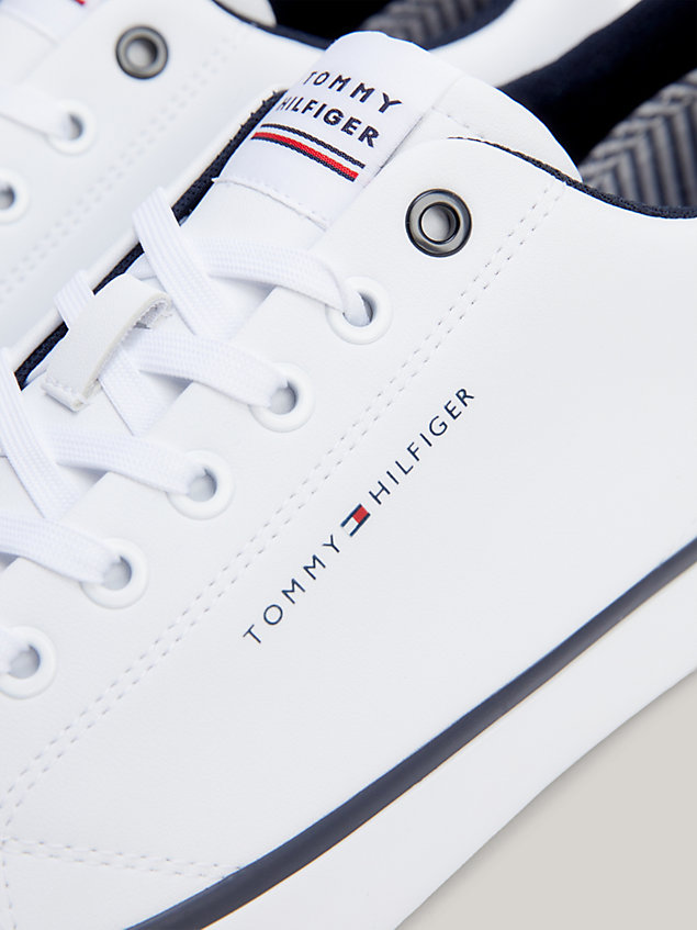 sneakers stringate con logo white da uomo tommy hilfiger