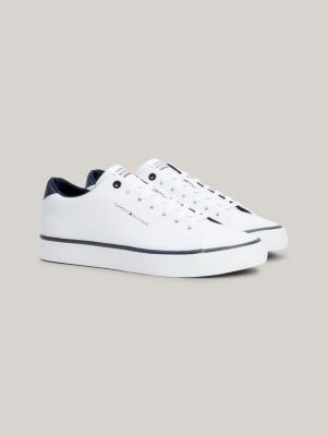 oosten Asser Ronde Leren sneaker met contrasterend detail | WIT | Tommy Hilfiger