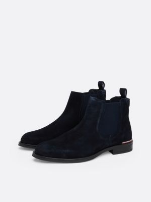 blau chelsea-boot aus wildleder für herren - tommy hilfiger